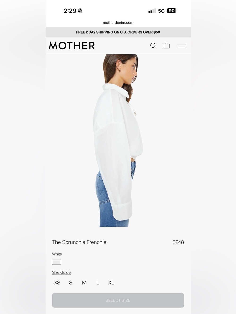 NWT - Mother The Scrunchie Frenchie Oxford Shirt - Small - Picture 15 of 15